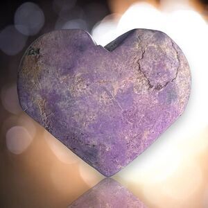 Natural Raw Purpurite Heart Carving (2)